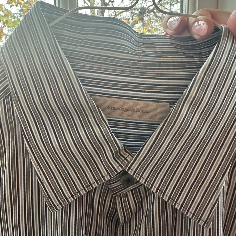 Striped Ermenegildo Zegna button up. Size xl.